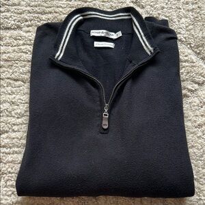 Peter Millar Cashmere Blend Black Half Zip Up Sweater